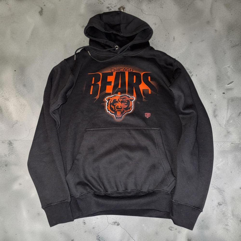 FOCO Chicago Bears NFL Hoodie Mens Small Black Graphic Sweatshirt Pullover